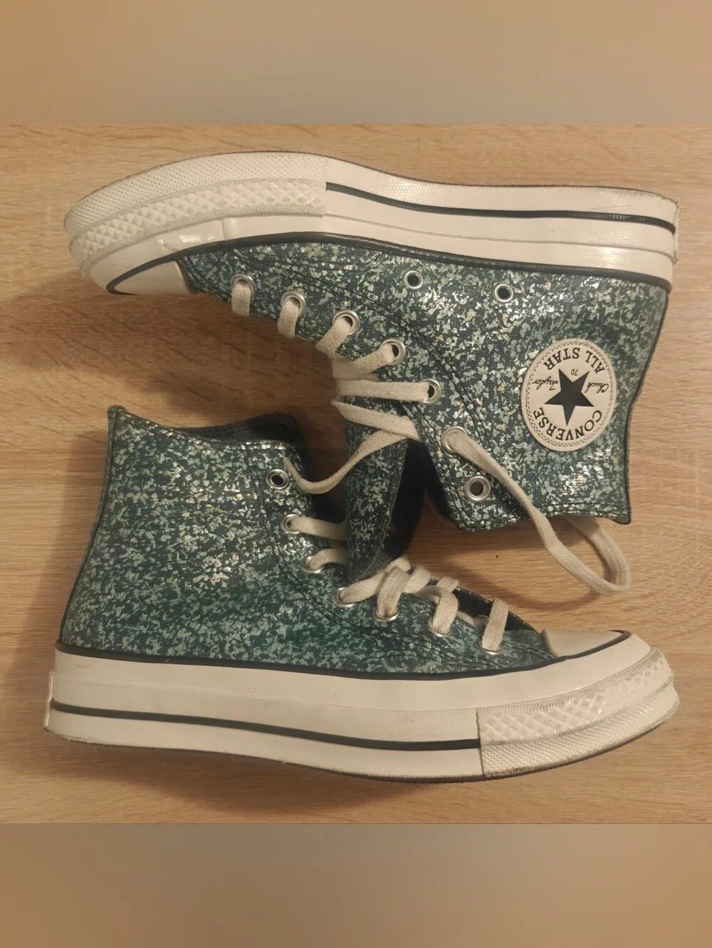 Womens Converse Chuck 70 HI Glitter A10097C - Newtrail Teal/Egret/Black